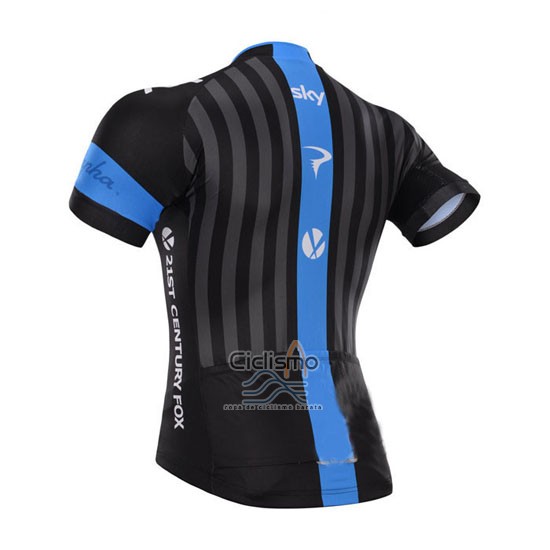 Sky Ropa Ciclismo Culotte Corto 2015 Mangas Cortas Azul y Negro